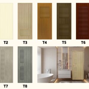 ประตูห้องน้ำ PVC INTERLOCK บานทึบ/บานเกล็ดระบาย